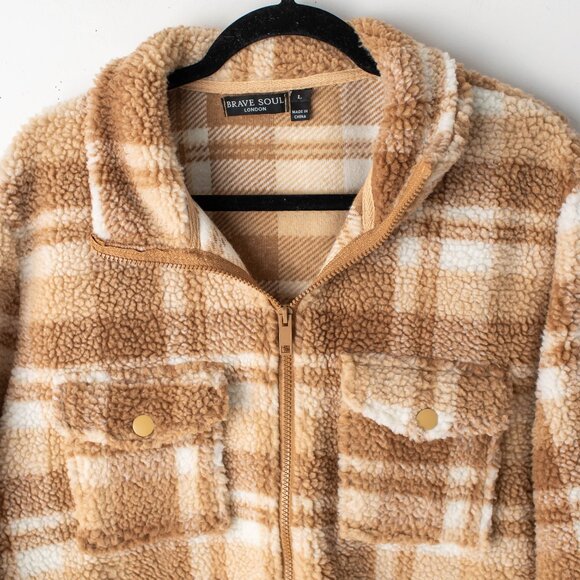 Brave Soul London Women's Large Sherpa Jacket - Picture 3 of 10